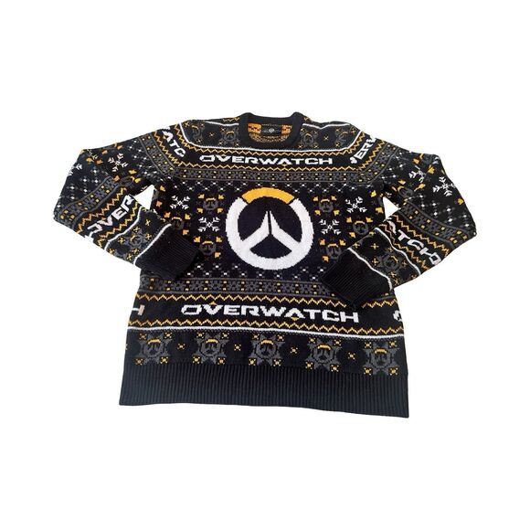 Overwatch CrewNeck Ugly Christmas Sweater ThinkGeek Blizzard Mens M 2018 - Picture 1 of 5